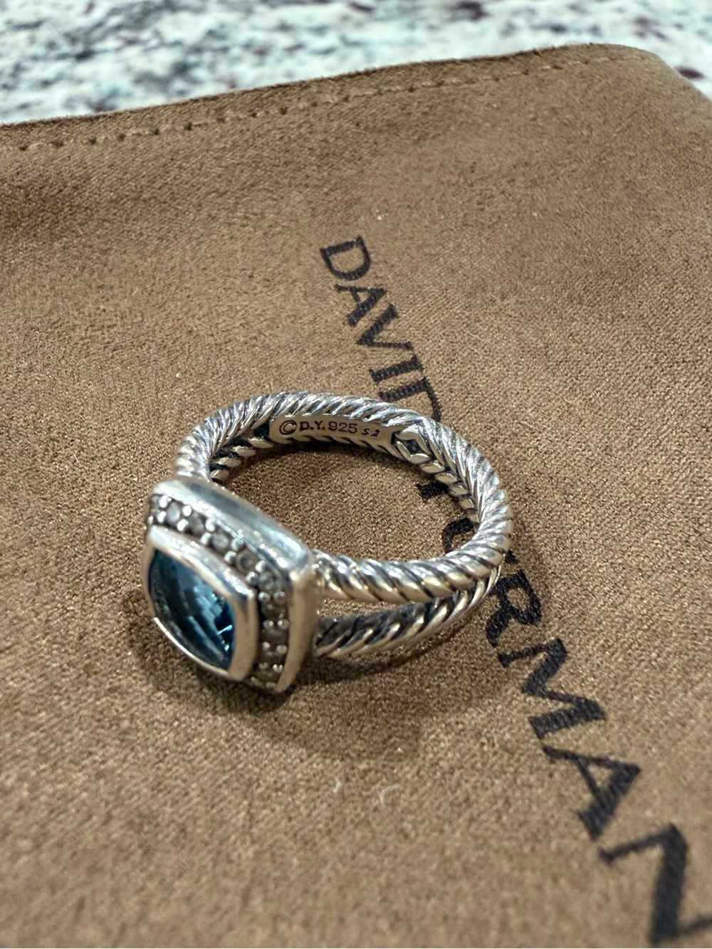 David Yurman Petite Albion® Ring With Pavé Diamonds - Picture 5 of 5